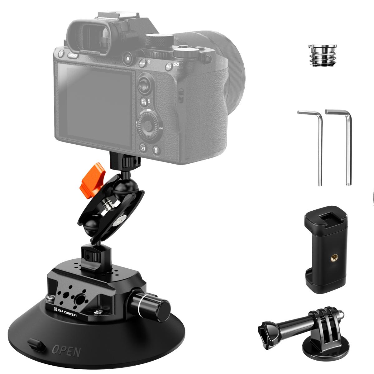 ساکشن کاپ کی اند اف K&F Concept 6" Suction Cup Camera Mount with Magic Arm SKU: KF31.136
